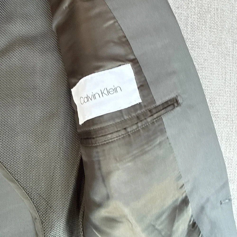 Calvin Klein Blazer Jacket Mens Medium Gray Lined Professional Office Attire